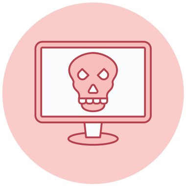 Bilgisayar virüsü. Web simgesi basit illüstrasyon