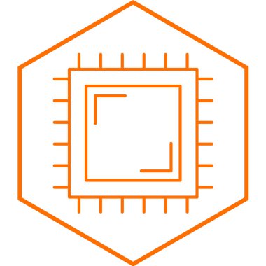 Cpu simge vektör illüstrasyonu