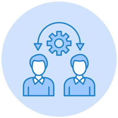 yönetim ve işletme düz simgesi, basit vektör illüstrasyonu