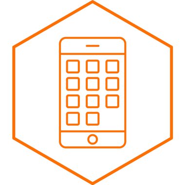 Cep telefonu simgesi, vektör illüstrasyonu