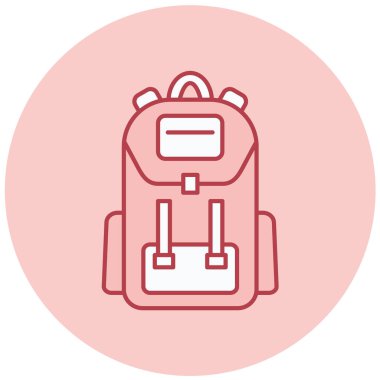 Sırt çantası. Web simgesi basit illüstrasyon