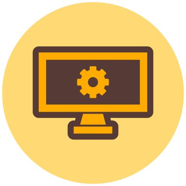 Bilgisayar. Web simgesi basit illüstrasyon