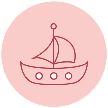 Yelkenli. Web simgesi basit illüstrasyon