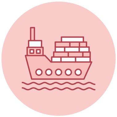 Gemi. Web simgesi basit illüstrasyon