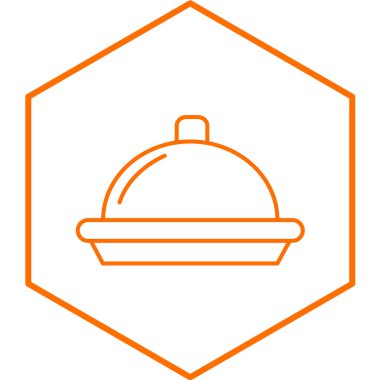 Yemek tepsisi simgesinin vektör illüstrasyonu