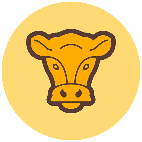 Vaca Icono Web Ilustración Simple — Vector de stock