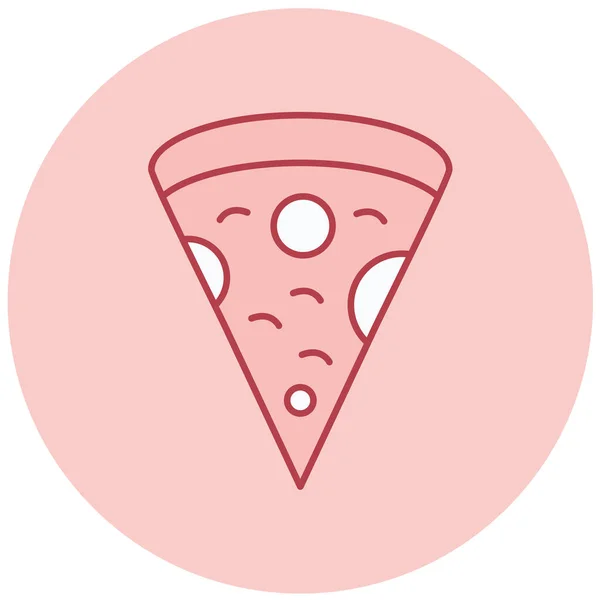 Tranche Pizza Icône Web Illustration Simple — Image vectorielle