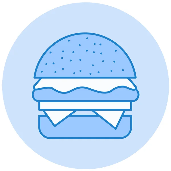 Hamburger Web Ikon Egyszerű Illusztráció — Stock Vector