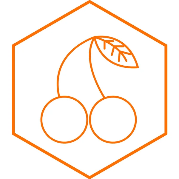 Icono Fruta Cereza Esquema Ilustración Frutas Vector Iconos Para Web — Vector de stock