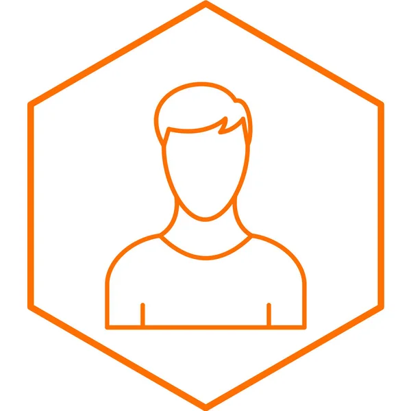 User Profile Line Icon Person Avatar Symbol Thin Outline Stroke — Stock Vector