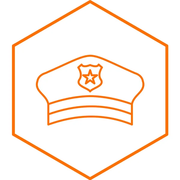 白色背景下孤立的军事帽图标 矢量插图 — 图库矢量图片