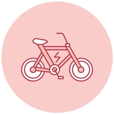 Elektrikli bisiklet. Web simgesi basit illüstrasyon