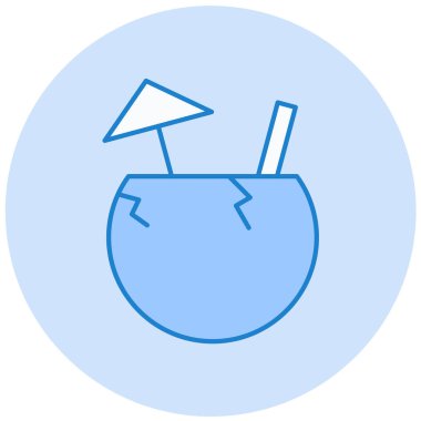 Kokteyl ikonu vektör illüstrasyonu