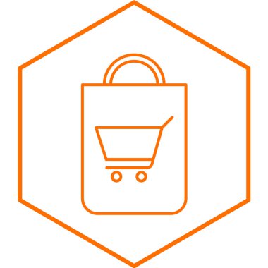 Alışveriş poşeti ikon vektör illüstrasyonu