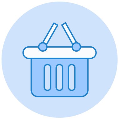 Alışveriş sepeti simgesi, vektör illüstrasyonu