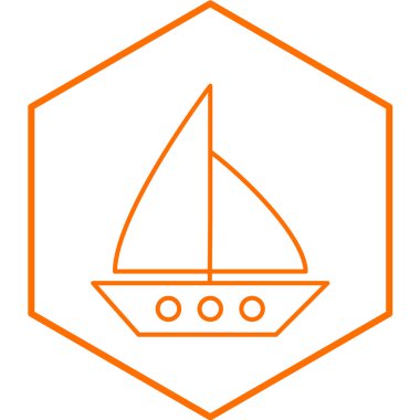 Moda tarzında izole edilmiş yelkenli simgesi