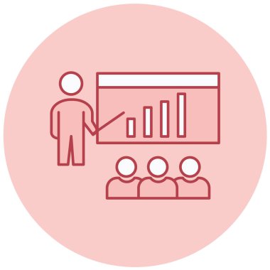 Sunum. Web simgesi basit illüstrasyon