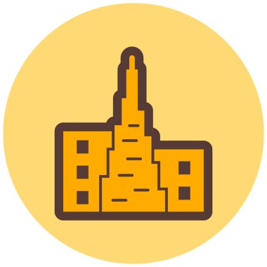 Bina. Web simgesi basit illüstrasyon