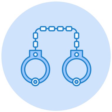 kelepçe vektör sembolü mavi simge