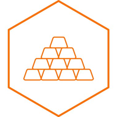 Beyaz arkaplanda izole edilmiş altın külçeleri simgesi. vektör illüstrasyonu