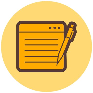 Kalem. Web simgesi basit illüstrasyon