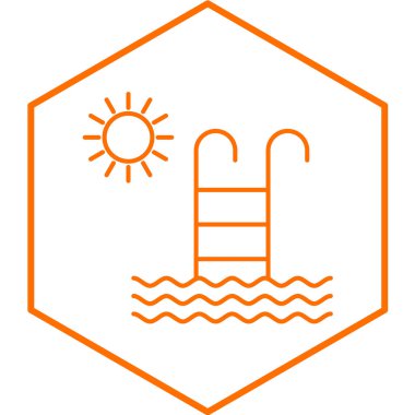 Yüzme havuzu simgesinin vektör illüstrasyonu