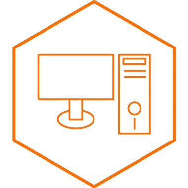 Bilgisayar monitörü simgesi. vektör illüstrasyonu