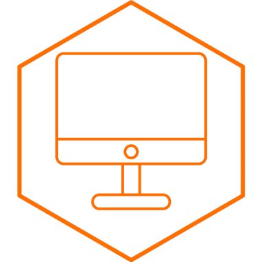 Bilgisayar monitörü simgesi. vektör illüstrasyonu