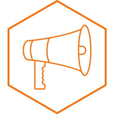 megafon ikonu. Vektör illüstrasyonu