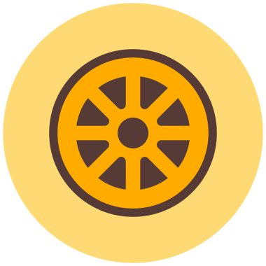 Tekerlek. Web simgesi basit illüstrasyon