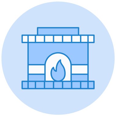 Şömine. Web simgesi basit illüstrasyon