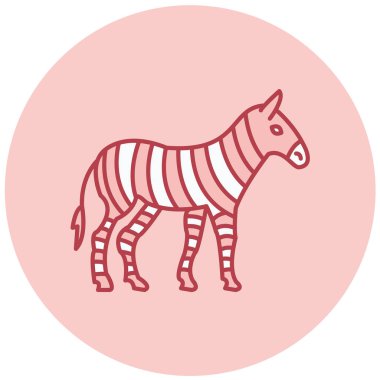 Zebra. Web simgesi basit illüstrasyon