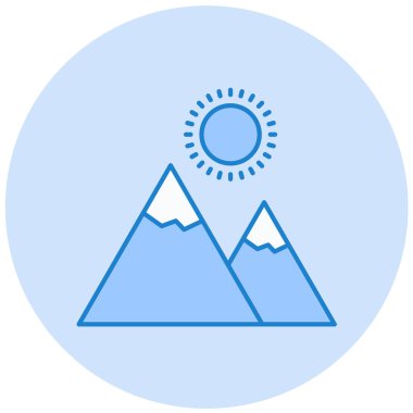 güzel dağ manzarası vektör simgesi