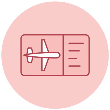 uçak bilet simge vektör çizim