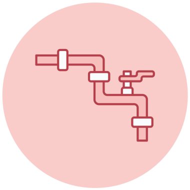 Tesisat borusu simgesinin vektör çizimi