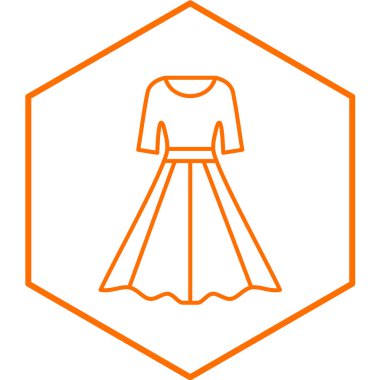 Kıyafet ikonu. Web için kıyafet vektör sembolünün özet çizimi