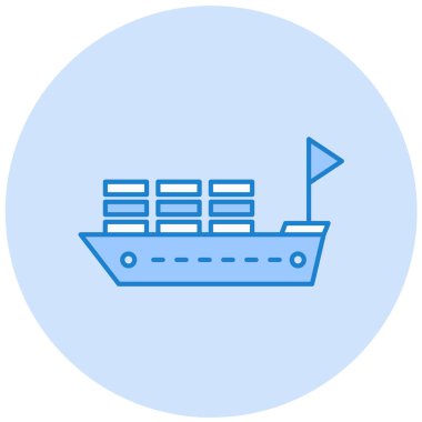 Gemi. Web simgesi basit illüstrasyon