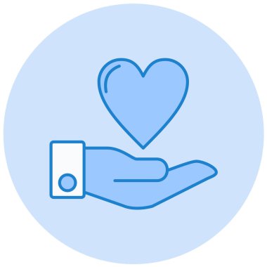 Kalp. Web simgesi basit illüstrasyon