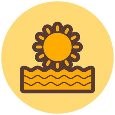 Güneş. Web simgesi basit illüstrasyon