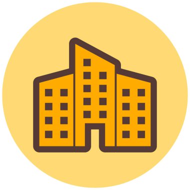 Otelde. Web simgesi basit illüstrasyon