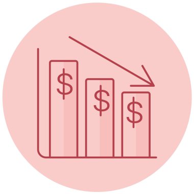 Dolar. Web simgesi basit illüstrasyon