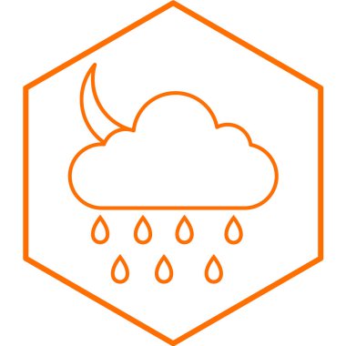 Yağmur bulutu simgesi. Hava tahmini işareti. İzole hat sembolü. vektör illüstrasyonu