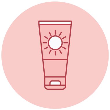 Güneş kremi. Web simgesi vektör illüstrasyonu