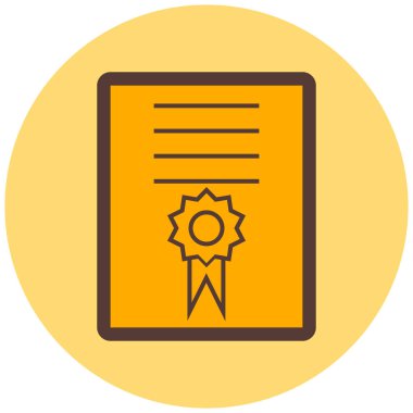 Sertifika. Web simgesi basit illüstrasyon