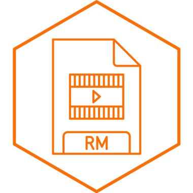 RM basit simge, vektör illüstrasyonu