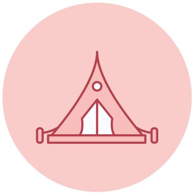 çadır simgesi vektör illüstrasyonu