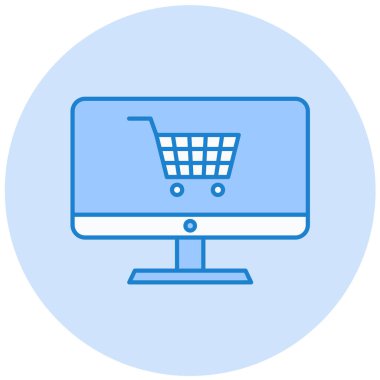 Alışveriş arabası. Basit resimleme