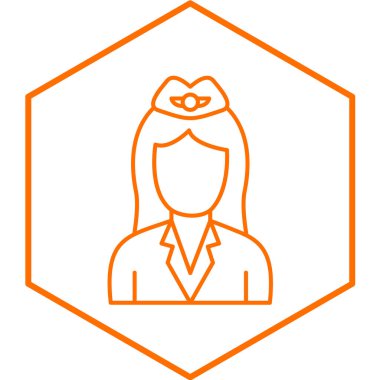 Uçuş Görevlisinin vektör çizimi