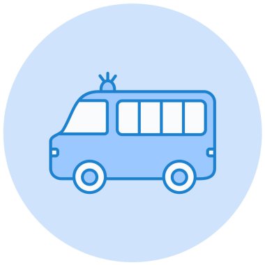 Ambulans. Web simgesi basit illüstrasyon