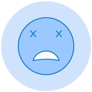 üzgün yüz simgesi, vektör illüstrasyonu